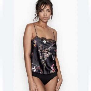 Victoria's Secret Sexy Lace & Satin Floral Teddy Bodysuit- Size XSmall